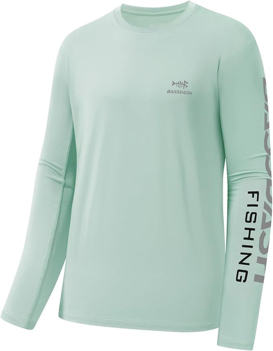 BASSDASH Fishing T Shirts for Men UV Sun Protection UPF 50+ Long Sleeve Tee T-Shirt