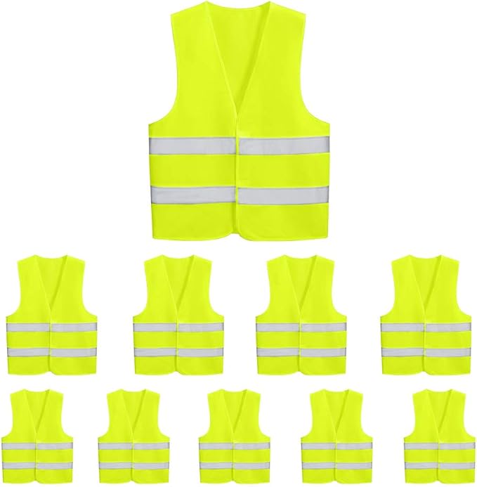 10 Pack Mount Marter Safety Reflective Vest for Outdoor Operator and Sportsmen