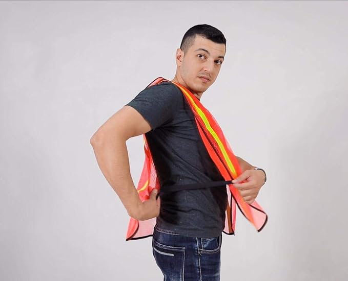 zojo High Visibility Safety Vests,Adjustable Size,Lightweight, Wholesale Reflective Vest for Outdoor Works, Cycling