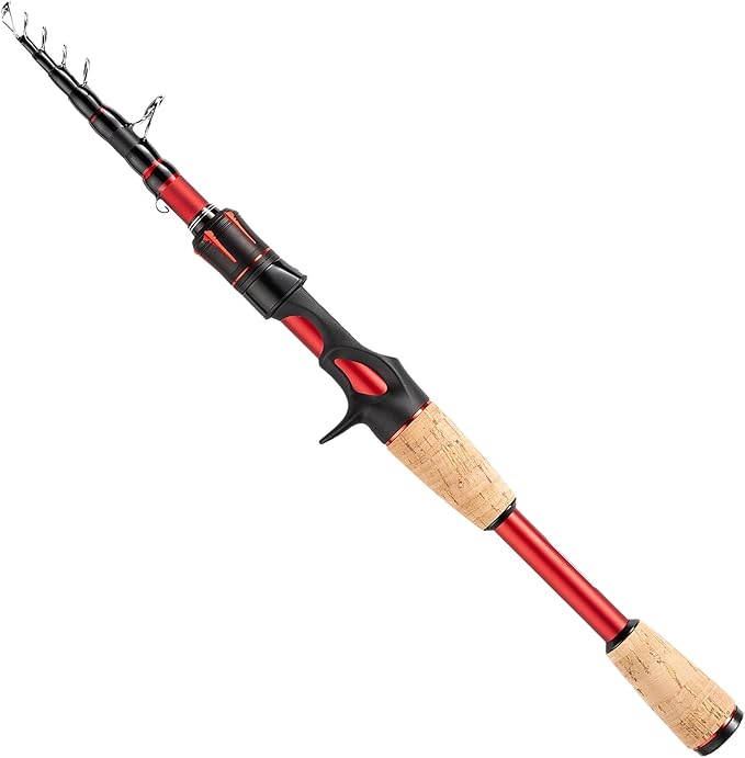 EOW XPEDITE LITE Portable Telescopic Fishing Rods & Combo, Spinning & Casting Fishing Poles, 24T Carbon Rod Blanks, Solid Carbon Tip, Split Cork Grips, Travel Rod, Combos with 5+1BB Spinning Reel