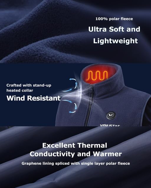 Venustas Women's Fleece Heated Vest with Battery, Lightweight Electric Heated Coat