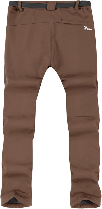 TBMPOY Men's Snow Ski Hiking Pants Waterproof Winter Fleece Lined Pants Camping Skiing Ice Fishing Pants with Belt