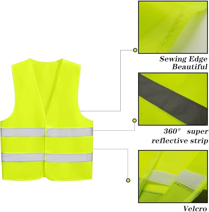 10 Pack Mount Marter Safety Reflective Vest for Outdoor Operator and Sportsmen