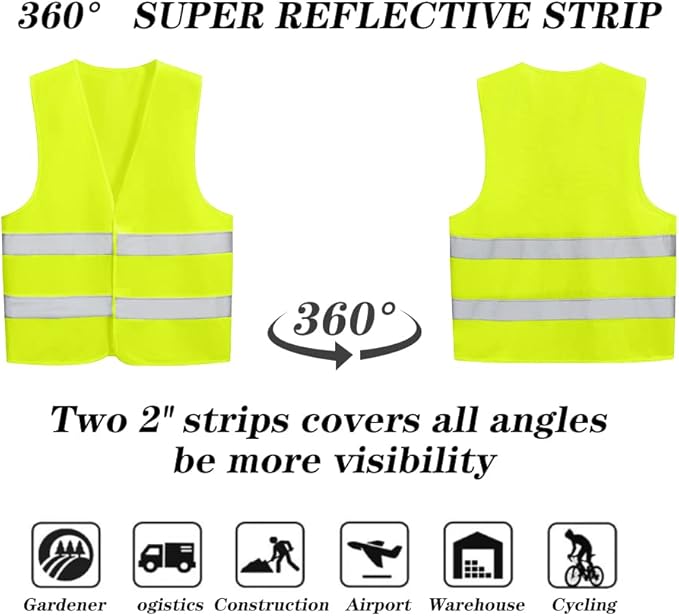 10 Pack Mount Marter Safety Reflective Vest for Outdoor Operator and Sportsmen