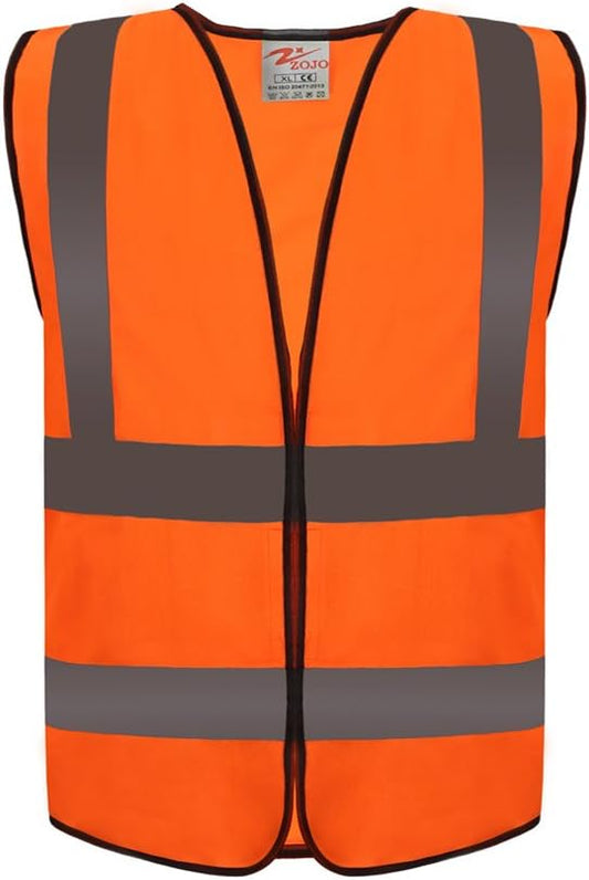 zojo High Visibility Reflective Vests,Adjustable Size,Lightweight Mesh Fabric, Wholesale Safety Vest for Outdoor Works