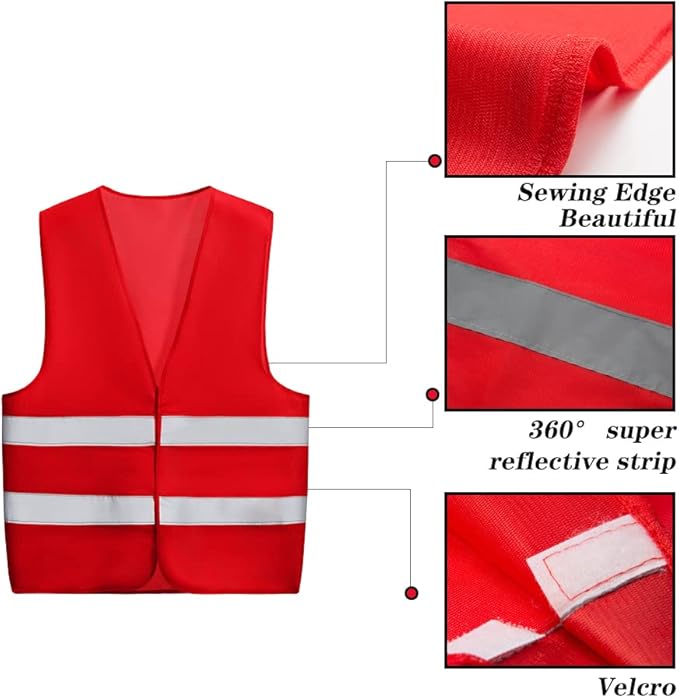10 Pack Mount Marter Safety Reflective Vest for Outdoor Operator and Sportsmen