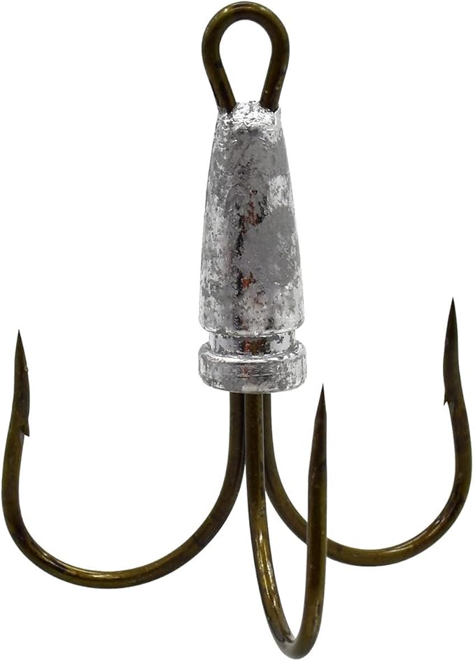 4 Pcs Snagging Hooks Snagging Weighted Treble Hooks （6/0, 8/0, 10/0, 12/0, 14/0,16/0）