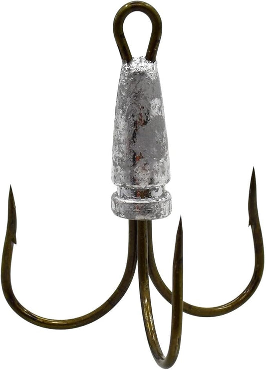 4 Pcs Snagging Hooks Snagging Weighted Treble Hooks （6/0, 8/0, 10/0, 12/0, 14/0,16/0）
