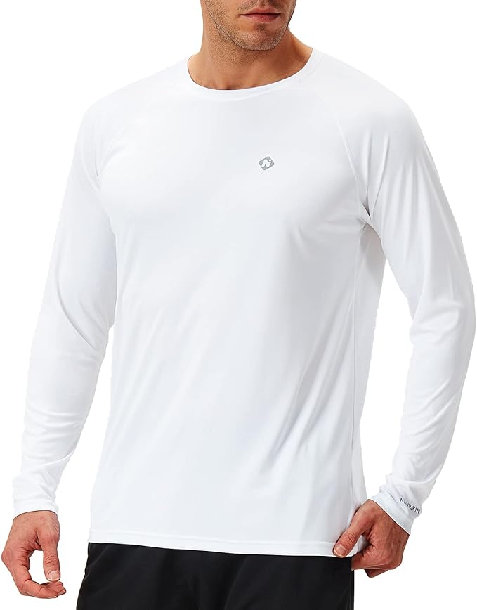 NAVISKIN Men's Rash Guard Shirts Swim Shirts UPF 50+ UV Sun Protection Long Sleeve Shirts Lightweight Quick Dry