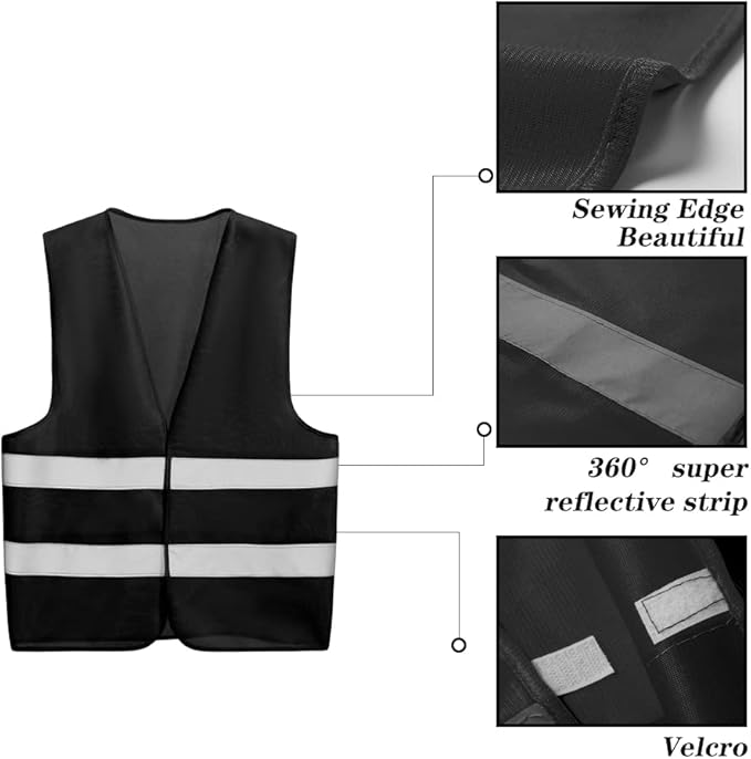 10 Pack Mount Marter Safety Reflective Vest for Outdoor Operator and Sportsmen