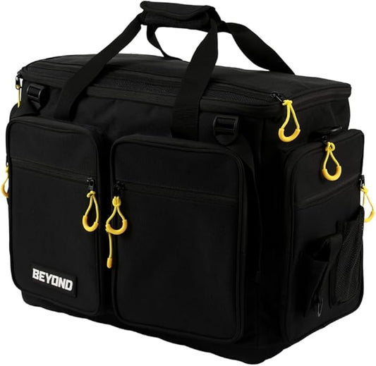 Beyond Fishing Hauler Tackle Bags - Water Resistant With Hard Molded Bottom - Perfect for Fresh Water & Salt Water Fishing Tackle Storage - Holds Tackle Boxes and Fishing Gear