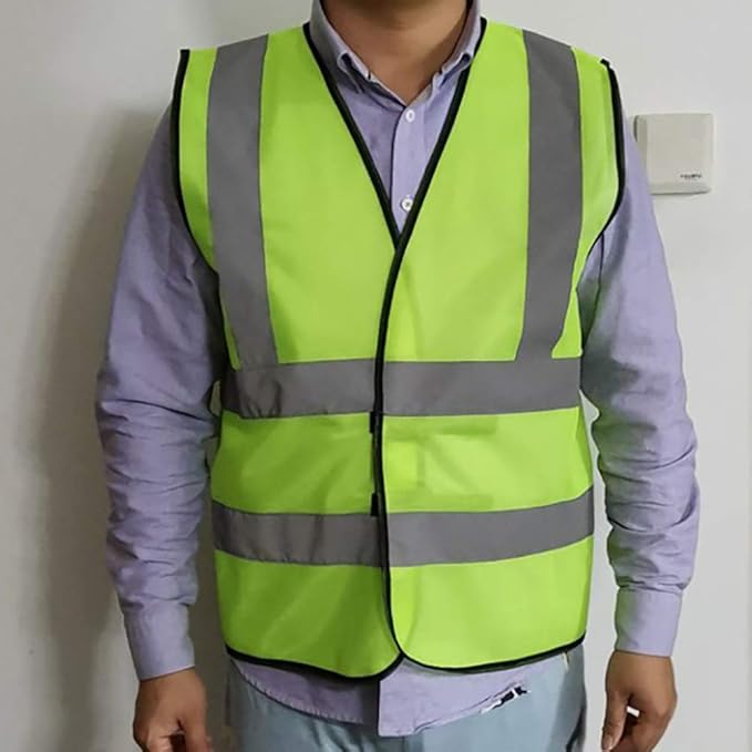 zojo Normal Visibility Safety Vests, 12 Packs,Adjustable Size,Thin & Lightweight Fabric, Wholesale Safety Vest for Outdoor Works, Cycling, Jogging, Walking,Sports (Neon Yellow Thin Version)