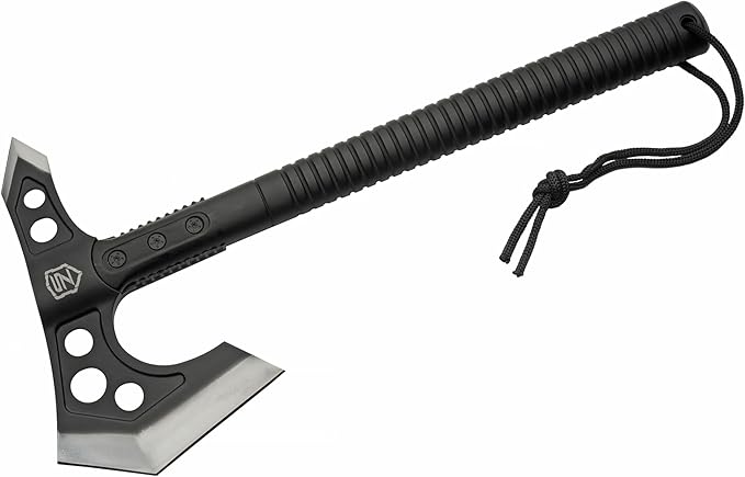 Sierra Zulu Camping Axe - Tactical Survival Hatchet with Bearded Axe Head, Nylon Sheath & Glass Fiber Handle - Full Tang Outdoor Bushcraft Tool for Camping, Hiking, and Chopping Tasks
