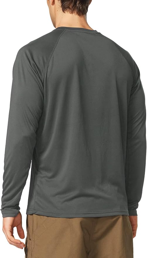 baleaf Men's Sun Protection Shirts UV SPF UPF 50+ Long Sleeve Rash Guard Fishing Running Quick Dry Lightweight
