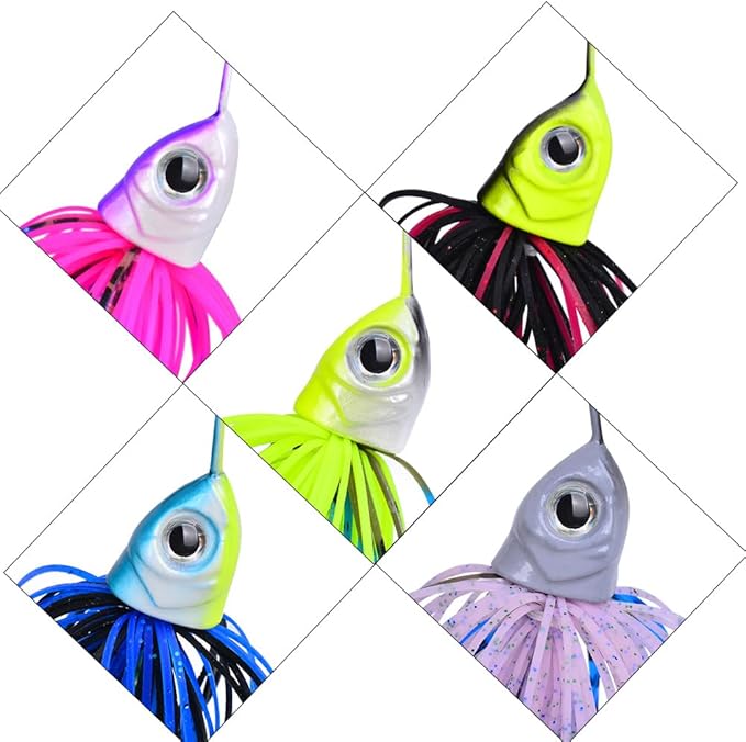 Spinnerbait Fishing Lure, Hard Metal Jig Spinner Baits Kits Swimbait for Bass Trout Pike Salmon Walleye Freshwater Saltwater 5pcs/Pack