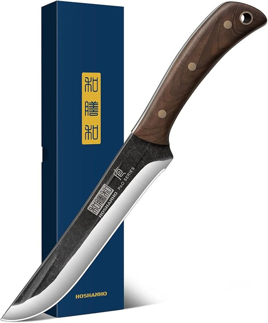 6.7 Inch Boning Knife for Meat Cutting, Super Sharp Fillet Knife for Fish, High Carbon Steel Hand Forged Butcher Knives for Brisket Trimming, BBQ, Camping