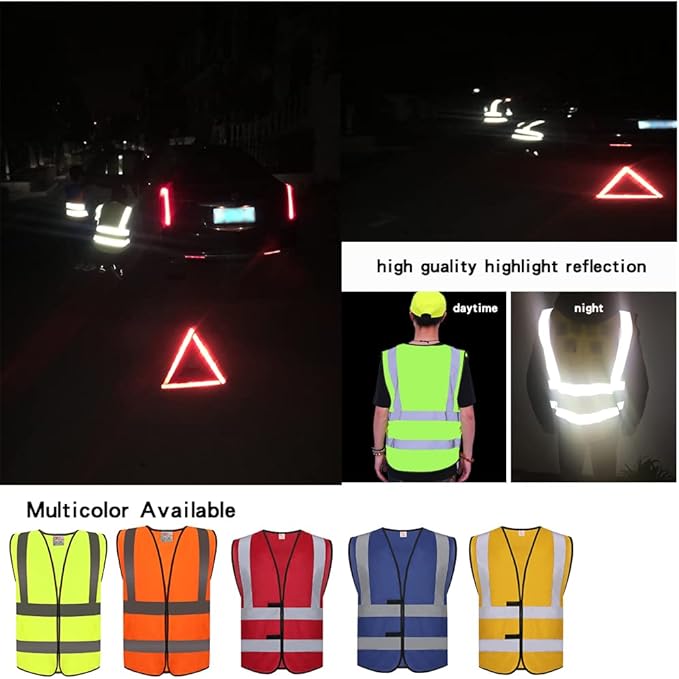 zojo High Visibility Reflective Vests,Adjustable Size,Lightweight Mesh Fabric, Wholesale Safety Vest for Outdoor Works