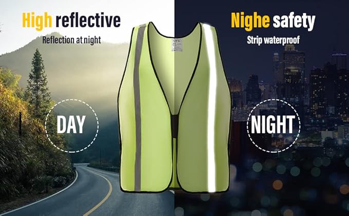 SIFE 1 Pack High Visibility Reflective Safety Vest,Made from Breathable and Neon Yellow Mesh Fabric,light weight for Man and Woman(Yellow-Grey, 1 pack)