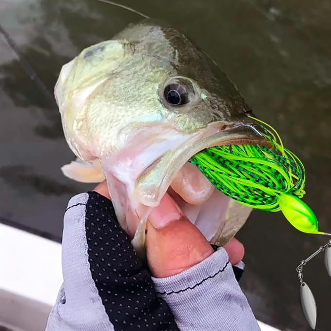 Spinnerbait Fishing Lure, Hard Metal Jig Spinner Baits Kits Swimbait for Bass Trout Pike Salmon Walleye Freshwater Saltwater 5pcs/Pack