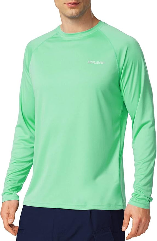 baleaf Men's Sun Protection Shirts UV SPF UPF 50+ Long Sleeve Rash Guard Fishing Running Quick Dry Lightweight