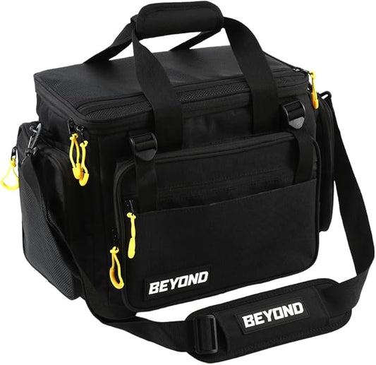 Beyond Fishing Hauler Tackle Bags - Water Resistant With Hard Molded Bottom - Perfect for Fresh Water & Salt Water Fishing Tackle Storage - Holds Tackle Boxes and Fishing Gear
