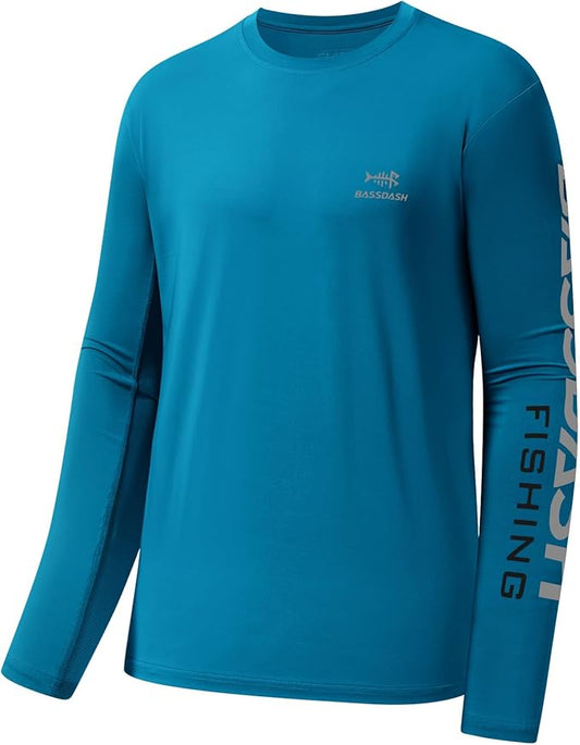 BASSDASH Fishing T Shirts for Men UV Sun Protection UPF 50+ Long Sleeve Tee T-Shirt