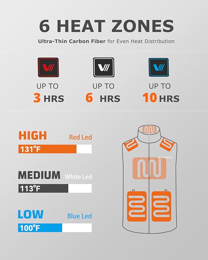 Venustas Men's Heated Vest with Battery, Lightweight Quilted Vest for Men