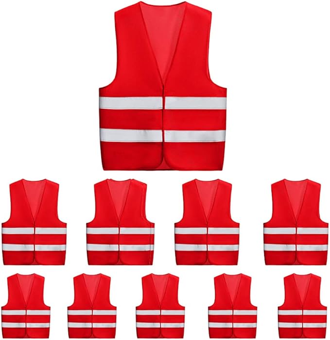 10 Pack Mount Marter Safety Reflective Vest for Outdoor Operator and Sportsmen