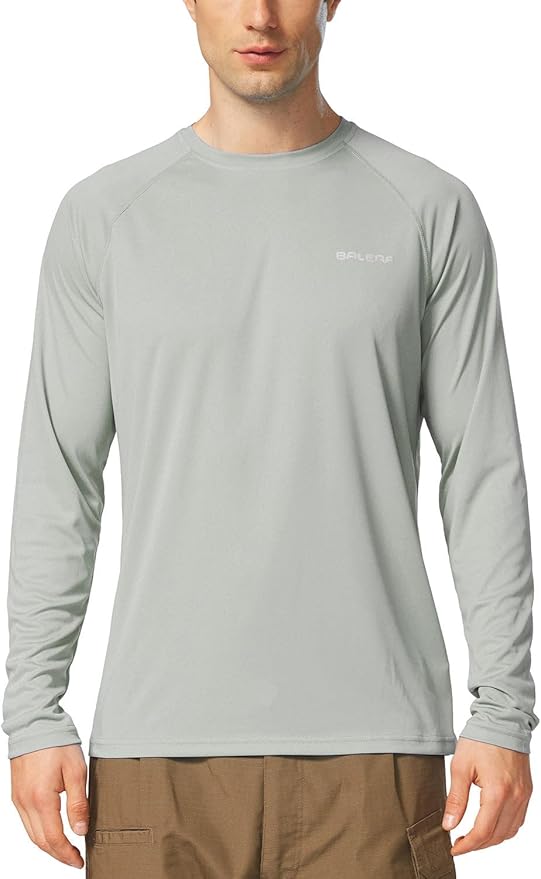 baleaf Men's Sun Protection Shirts UV SPF UPF 50+ Long Sleeve Rash Guard Fishing Running Quick Dry Lightweight