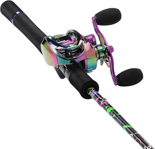 Sougayilang Fishing Rod and Reel Combo, Baitcasting/Spinning Combo, IM7 Graphite Blank Rods with EVA Handle