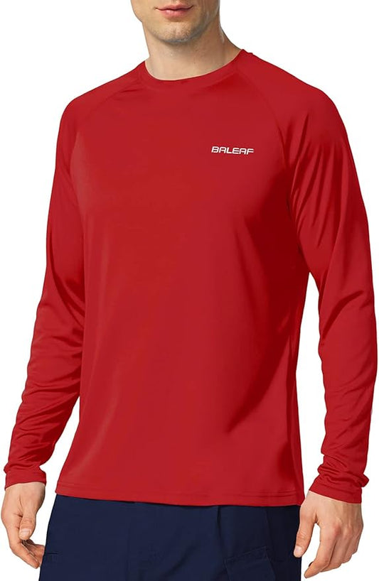 baleaf Men's Sun Protection Shirts UV SPF UPF 50+ Long Sleeve Rash Guard Fishing Running Quick Dry Lightweight