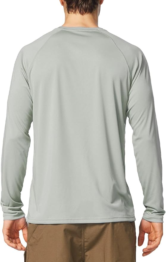 baleaf Men's Sun Protection Shirts UV SPF UPF 50+ Long Sleeve Rash Guard Fishing Running Quick Dry Lightweight