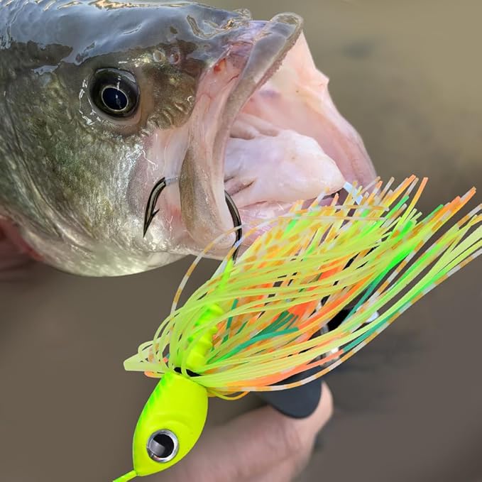 Spinnerbait Fishing Lure, Hard Metal Jig Spinner Baits Kits Swimbait for Bass Trout Pike Salmon Walleye Freshwater Saltwater 5pcs/Pack
