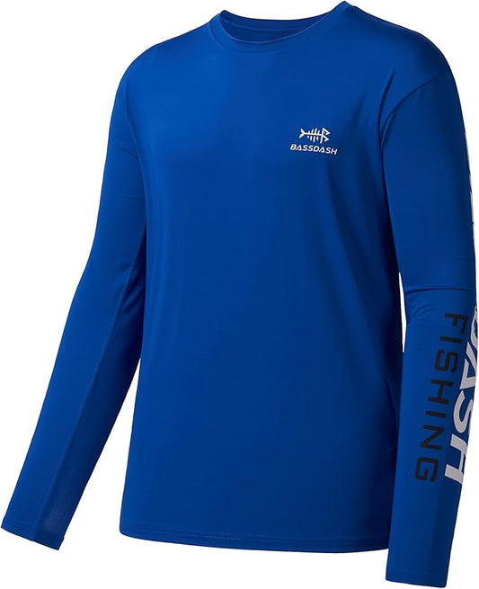 BASSDASH Fishing T Shirts for Men UV Sun Protection UPF 50+ Long Sleeve Tee T-Shirt