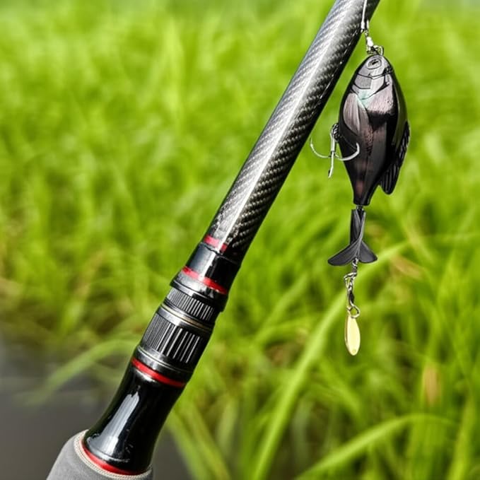 5PCS Topwater Fishing Lures for Bass Fishing with Storage Box, Whopper Popper Fishing Lure for Bass Catfish Pike Perch, Floating Pencil Bass Bait with Rotating Tail Freshwater