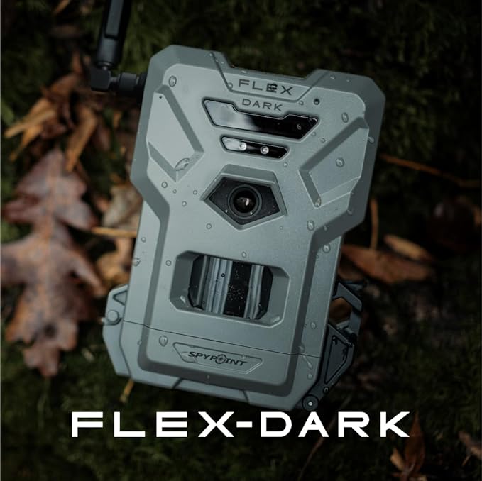 SPYPOINT Flex-Dark Starter Pack Cellular Trail Camera, 40MP Photos and 1080p Videos w/Sound, Double The Battery Capacity, GPS-Enabled, Dual-SIM LTE Connectivity, 100' Flash & Detection Range