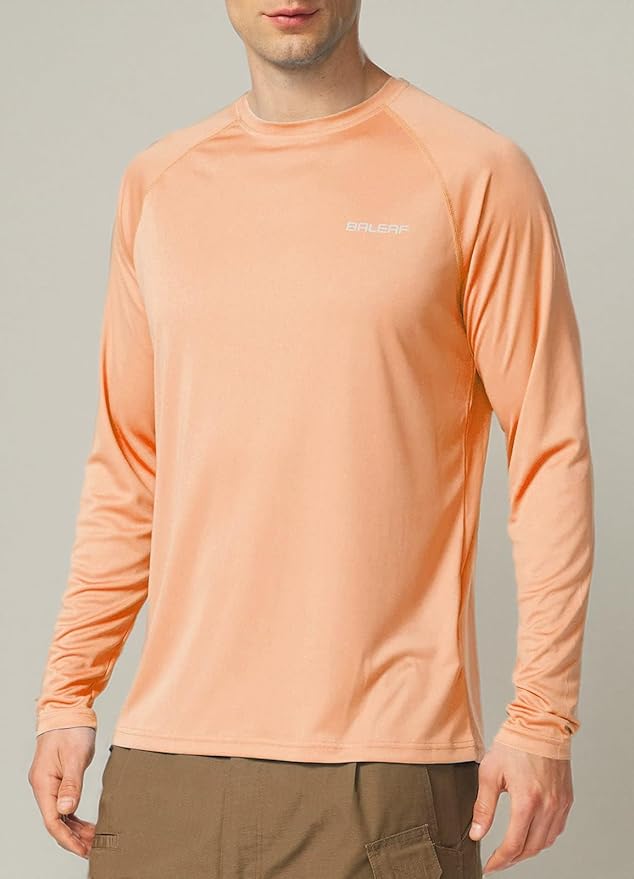 baleaf Men's Sun Protection Shirts UV SPF UPF 50+ Long Sleeve Rash Guard Fishing Running Quick Dry Lightweight