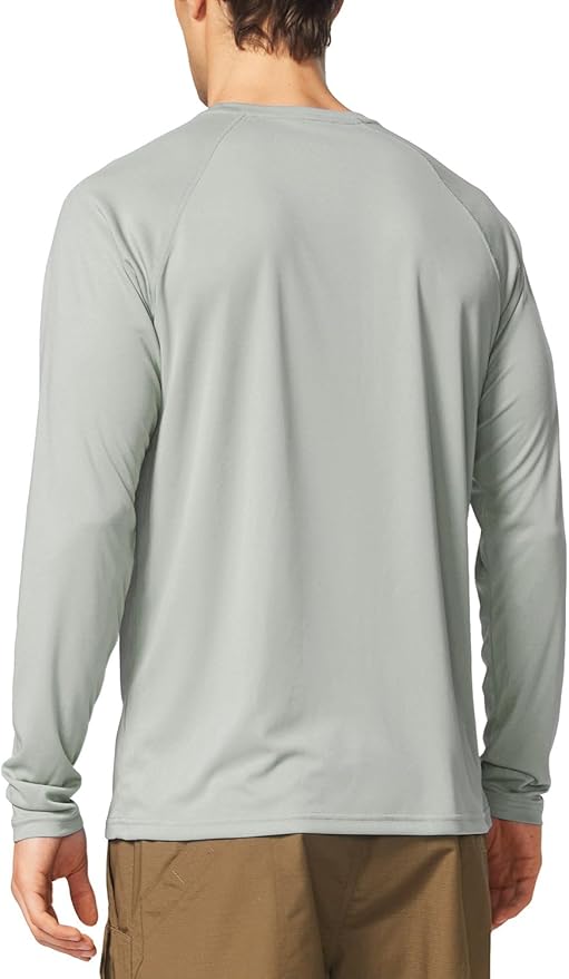 baleaf Men's Sun Protection Shirts UV SPF UPF 50+ Long Sleeve Rash Guard Fishing Running Quick Dry Lightweight