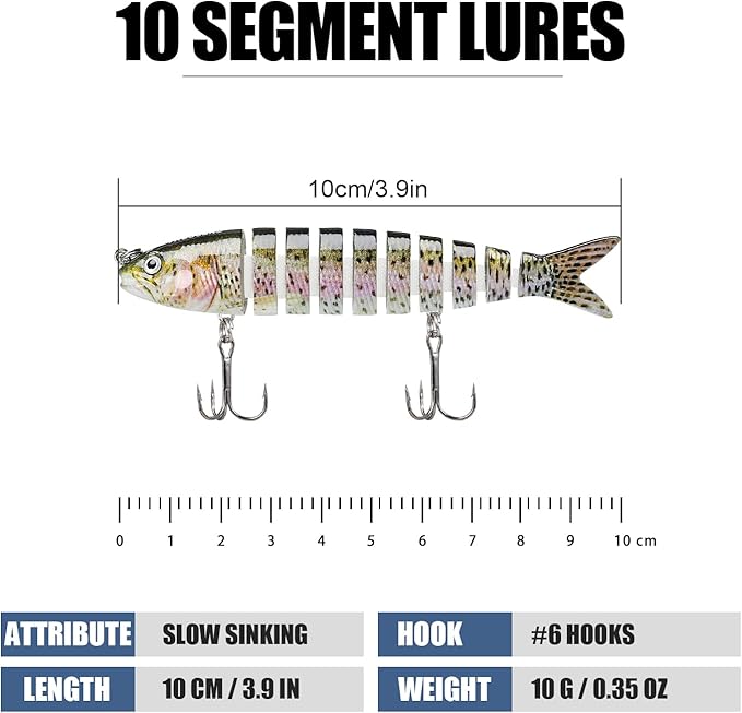 TRUSCEND Swimmax for Freshwater and Saltwater, Lifelike Fishing Lures for Bass Trout Crappie Walleye Pike Bluegill Salmon, Swimbait for Bass, Amazing Fishing Gear Gifts for Family