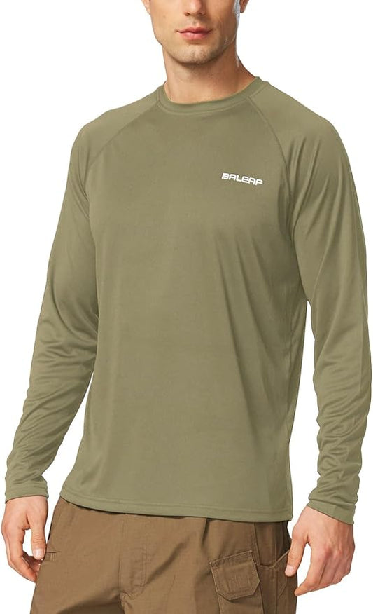 baleaf Men's Sun Protection Shirts UV SPF UPF 50+ Long Sleeve Rash Guard Fishing Running Quick Dry Lightweight
