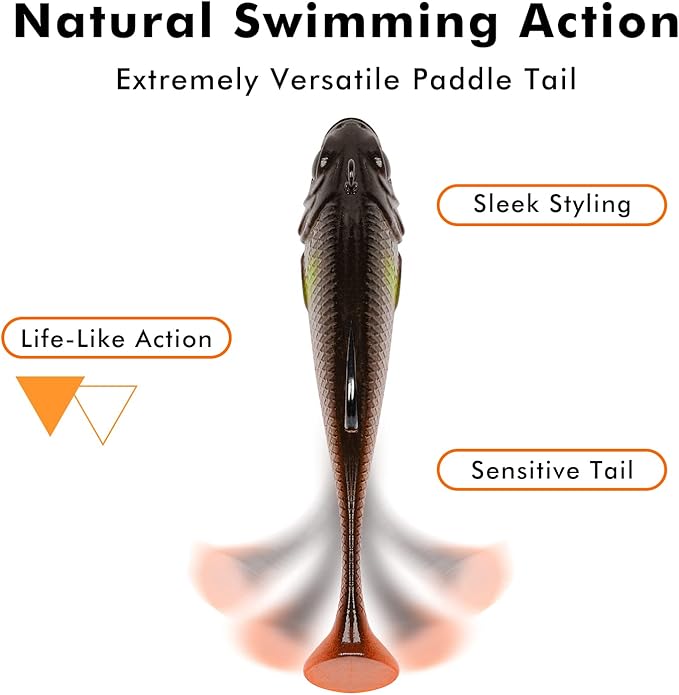 TRUSCEND Pre-rigged Fishing Jig Lures for Freshwater and Saltwater, Innovative Super Durable TPE Bass Lures, Lifelike Shrimp Crayfish Swimbait, Weedless Lure for Crappie Trout Walleye, Keep Separately