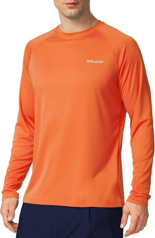 baleaf Men's Sun Protection Shirts UV SPF UPF 50+ Long Sleeve Rash Guard Fishing Running Quick Dry Lightweight