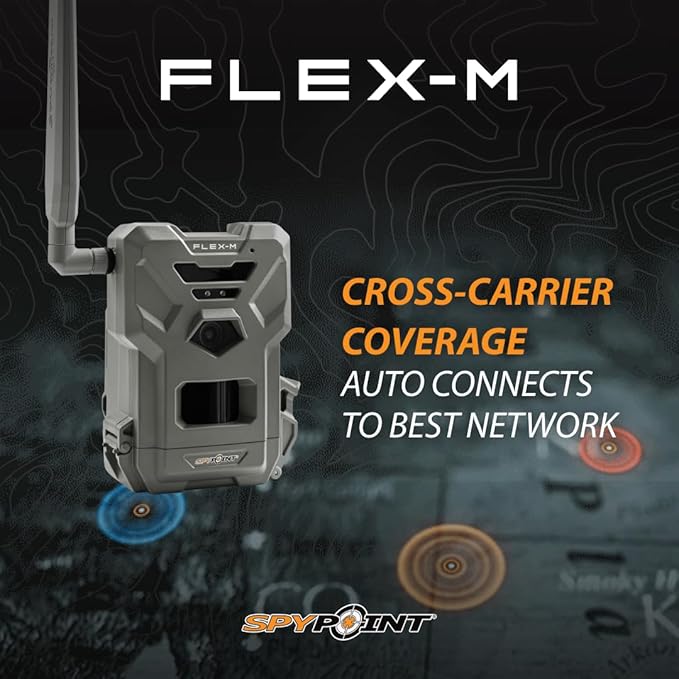 SPYPOINT Flex-M Cellular Trail Camera - Best Hunting Accessories, No WiFi Needed, Night Vision, Motion Activated, Dual-Sim LTE, IP65 Water-Resistant Game Camera, 28MP Photos, 720p Videos + Sound (3)
