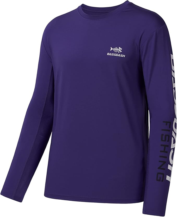 BASSDASH Fishing T Shirts for Men UV Sun Protection UPF 50+ Long Sleeve Tee T-Shirt
