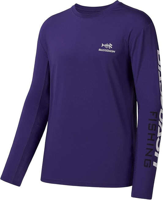 BASSDASH Fishing T Shirts for Men UV Sun Protection UPF 50+ Long Sleeve Tee T-Shirt