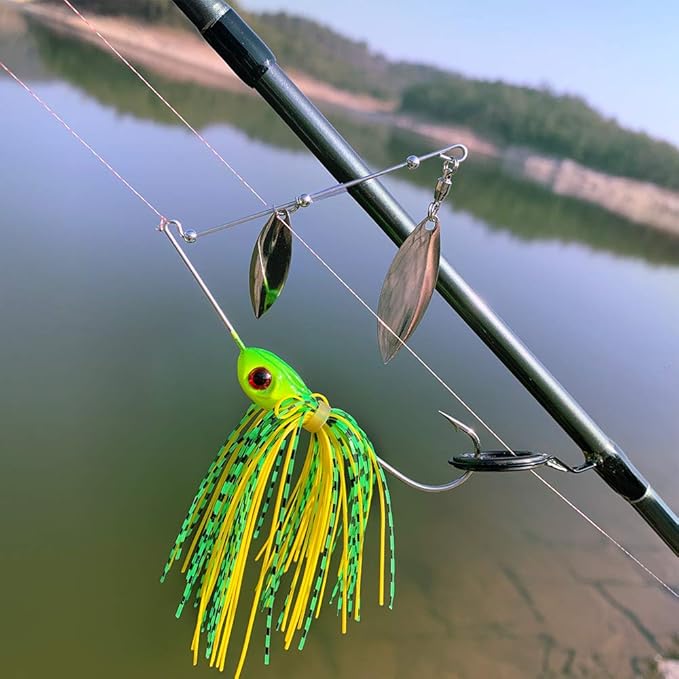 Spinnerbait Fishing Lure, Hard Metal Jig Spinner Baits Kits Swimbait for Bass Trout Pike Salmon Walleye Freshwater Saltwater 5pcs/Pack