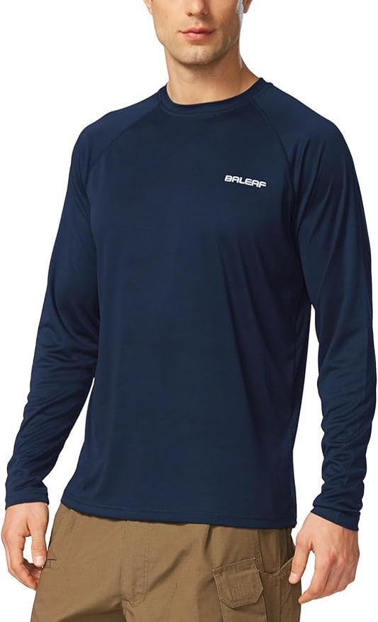 baleaf Men's Sun Protection Shirts UV SPF UPF 50+ Long Sleeve Rash Guard Fishing Running Quick Dry Lightweight
