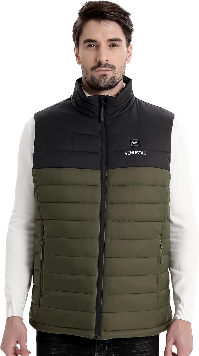 Venustas Men's Heated Vest with Battery, Lightweight Quilted Vest for Men