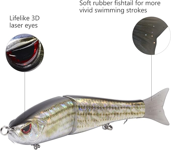 Bassdash SwimShad Glide Baits Jointed Swimbait Bass Pike Salmon Trout Muskie Fishing Lure