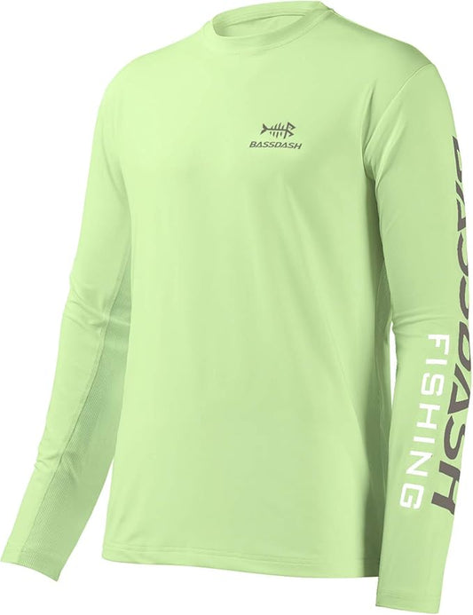 BASSDASH Fishing T Shirts for Men UV Sun Protection UPF 50+ Long Sleeve Tee T-Shirt